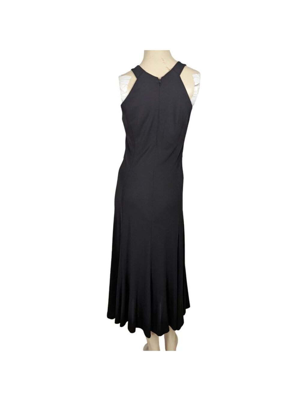 LAUREN RALPH LAUREN Cocktail Party Evening Criss Cross Black Midi Dress sz 4 - Picture 4 of 16